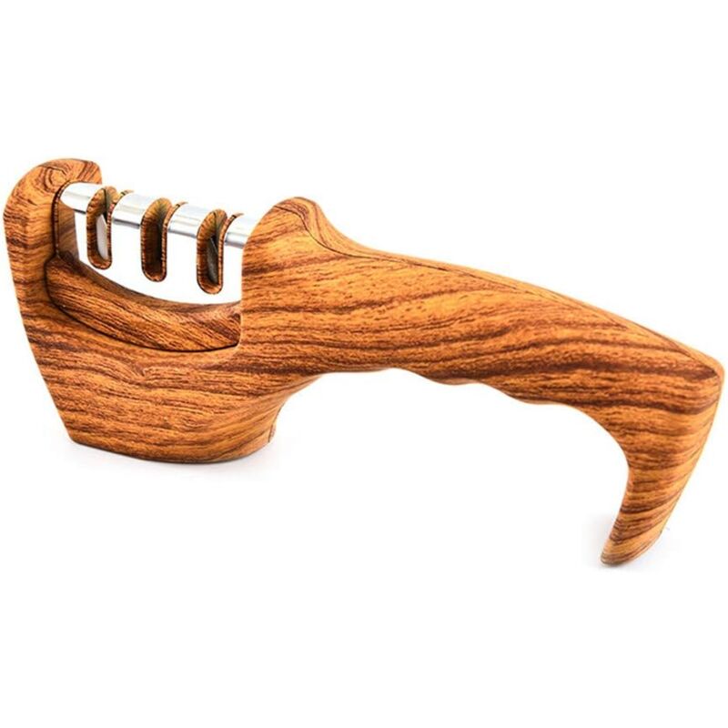 foto del prodotto alovez affilatrice per coltelli da cucina strumento per affilare i coltelli a 3 stadi per coltelli dritti e seghettati, in ceramica e