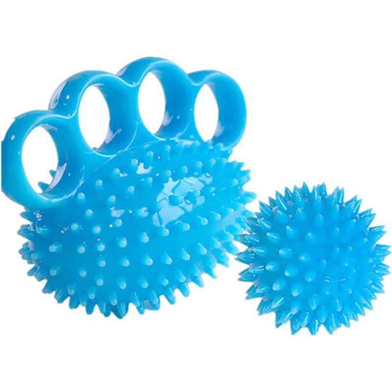 foto del prodotto alovez allenatore di forza di presa, palline massaggianti con punte per schiena, muscoli e esercizi di rafforzamento delle mani per 4 dita, palla