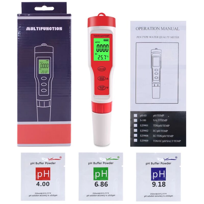 foto del prodotto alovez analizzatore di qualit del misuratore digitale ph tds ec temperatura per acqua, piscine, acquari
