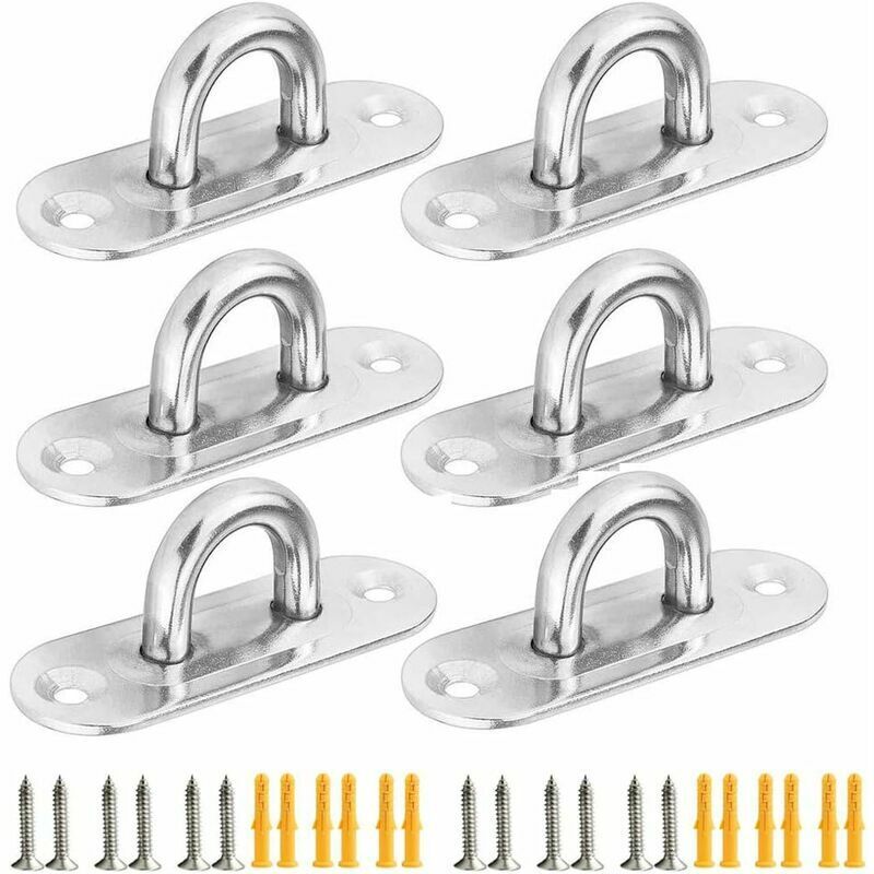 foto del prodotto alovez ancoraggio a gancio per soffitto e parete per impieghi gravosi, 5 mm, acciaio inossidabile 304, ideale per altalene da yoga,