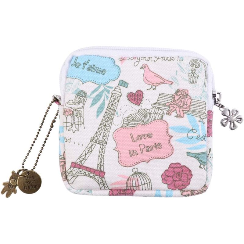 foto del prodotto alovez borsa porta assorbenti con cerniera e porta assorbenti tower and birds 