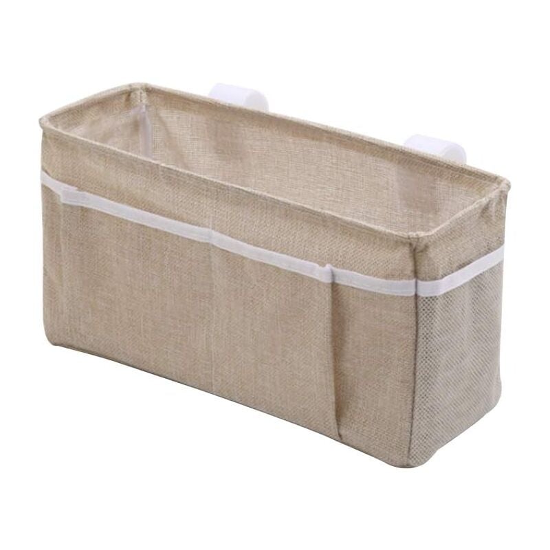foto del prodotto alovez borsa portaoggetti da comodino, comodino sospeso, cestino da comodino sospeso, per letto a castello, telecomando tv beige 