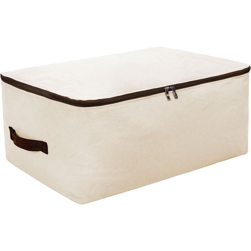foto del prodotto alovez borsa portaoggetti in tela, extra large per vestiti maglioni trapunte biancheria da letto piumoni cuscini bianco