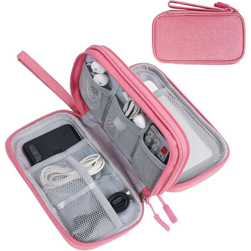 foto del prodotto alovez borsa portaoggetti per dispositivi elettronici, borsa organizer da viaggio per cavi, custodia portatile impermeabile per accessori