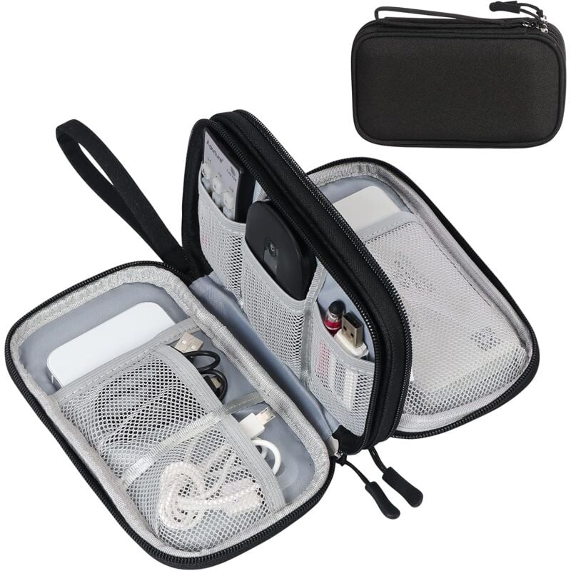 foto del prodotto alovez borsa portaoggetti per dispositivi elettronici, borsa organizer da viaggio per cavi, custodia portatile impermeabile per accessori