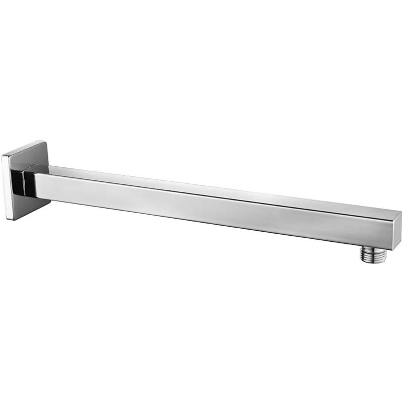 foto del prodotto alovez braccio doccia a parete cromato g1 2 in acciaio inox sus304, soffione doccia quadrato da 35 cm, staffa per montaggio a parete, hpf002