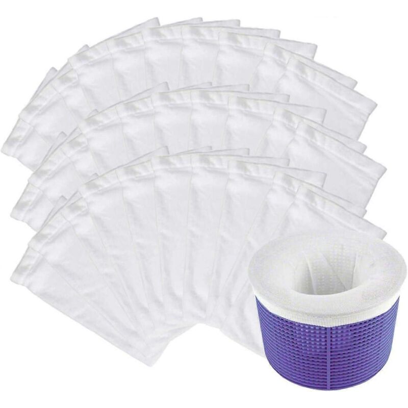 foto del prodotto alovez calzini per skimmer, sacchetto filtro riutilizzabile per piscina per cestello skimmer, aspirapolvere, filtro pompa, piscina, spa