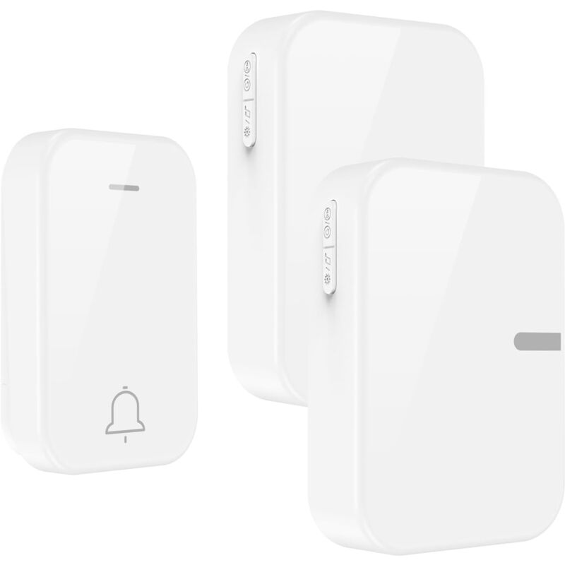 foto del prodotto alovez campanello senza fili, senza fili, a batteria, campanello impermeabile per la casa, 38 suonerie, 4 livelli di volume regolabili 1 pulsante