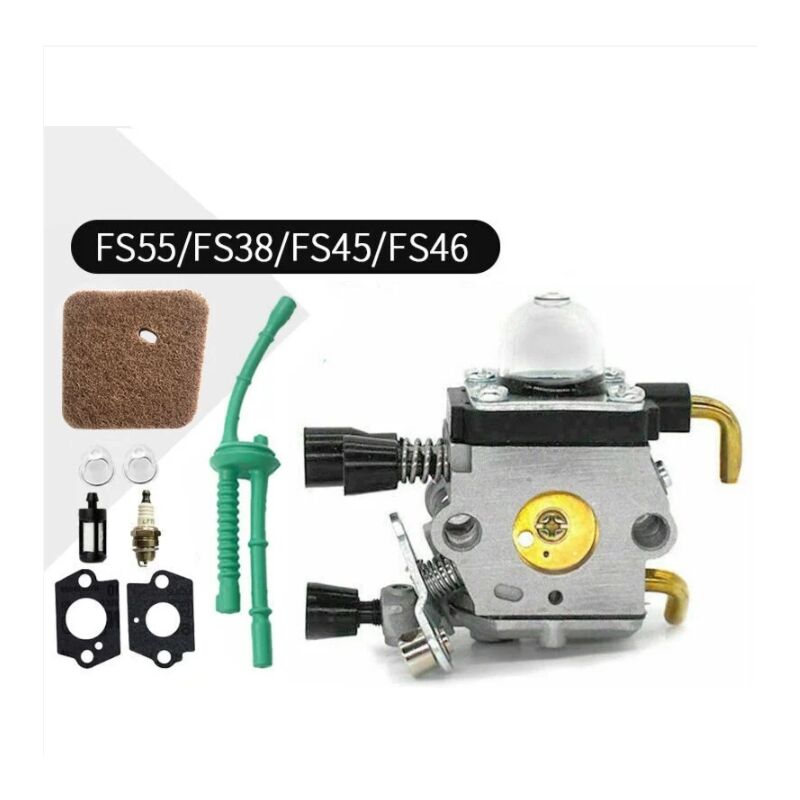 foto del prodotto alovez carburatore per stihl fs55 fs38 fs55r fs55rc hl45 km55 fs80 fr85 fh75 fs45 fs46 fs74 fs75 hl75 hs70 c1q s63 c1q s69 motore tagliasiepi con