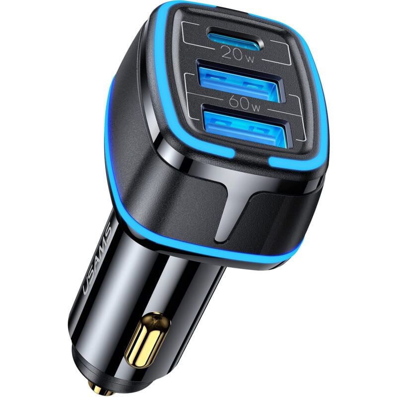 foto del prodotto alovez caricabatterie da auto da 80 w, ricarica rapida da 4,5 a, usb c, per iphone 13, 12, 11 pro max e samsung galaxy