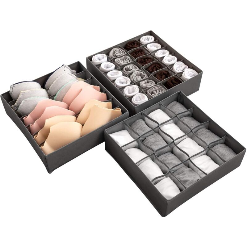 foto del prodotto alovez cassetto pieghevole in tessuto non tessuto per biancheria intima, reggiseni e calzini. scatola di stoccaggio compatta.