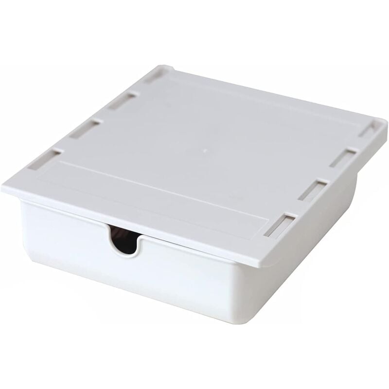 foto del prodotto alovez - cassetto portaoggetti autoadesivo, cassetto nascosto sotto la scrivania, scatola portaoggetti sotto la scrivania (bianco)