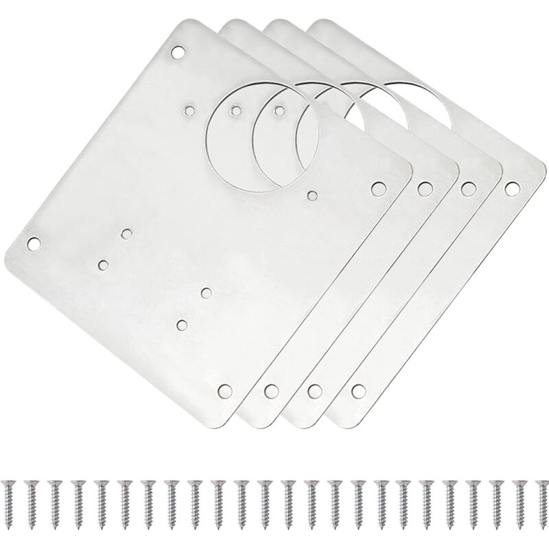 foto del prodotto alovez cerniera per mobili, 4 pezzi piastre di riparazione per cerniere per mobili staffa per la riparazione di cerniere per mobili da camera da