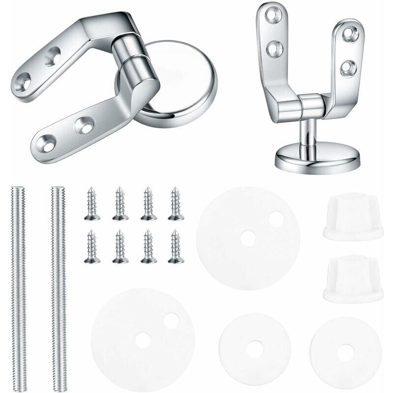 foto del prodotto alovez cerniera per sedile wc, kit di fissaggio per sedile wc sostitutivo, fissaggi per cerniere wc, per sedili wc in legno resina
