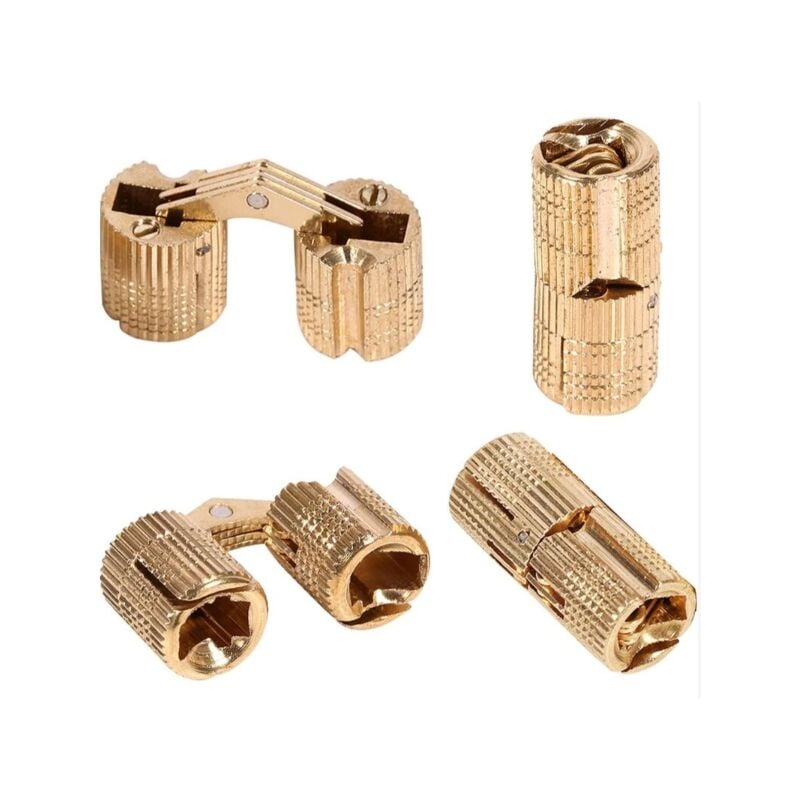 foto del prodotto alovez cerniere cilindriche, cerniere invisibili, cerniere a barilotto in ottone per fai da te, scatole portagioie, artigianato 12 mm , 4 pezzi