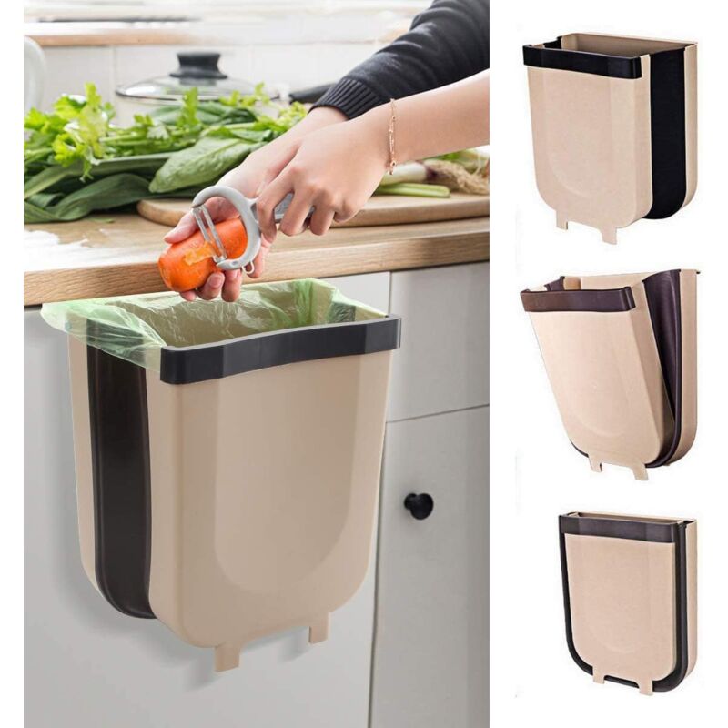 foto del prodotto alovez cestino pieghevole da appendere alla porta dell armadio da cucina, piccolo cestino pieghevole compatto