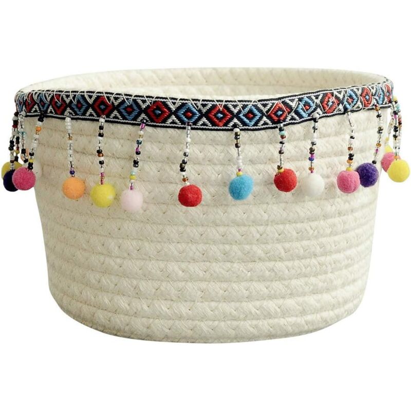 foto del prodotto alovez cestino portaoggetti in corda di cotone, piccolo contenitore per neonati, cestino decorativo per la cameretta dei bambini, organizer
