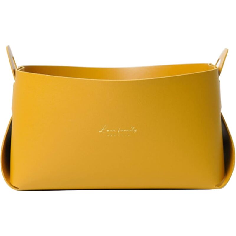 foto del prodotto alovez cestino portaoggetti in similpelle con manici, 14 x 26 x 12,5 cm, organizer per trucchi
