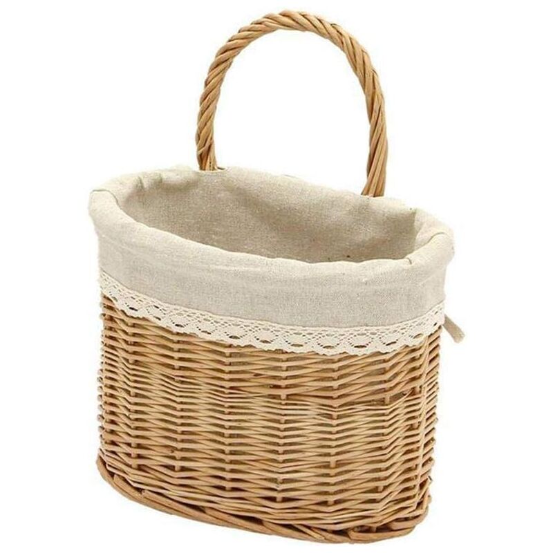 foto del prodotto alovez cestino portaoggetti intrecciato a mano, cestino portaoggetti sospeso di alta qualit , cestino da parete in rattan adatto per la frutta