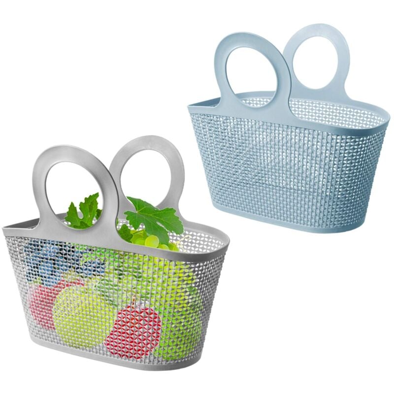 foto del prodotto alovez cestino portaoggetti pieghevole in plastica per doccia, bagno, con maniglia e fori per dormitorio universitario