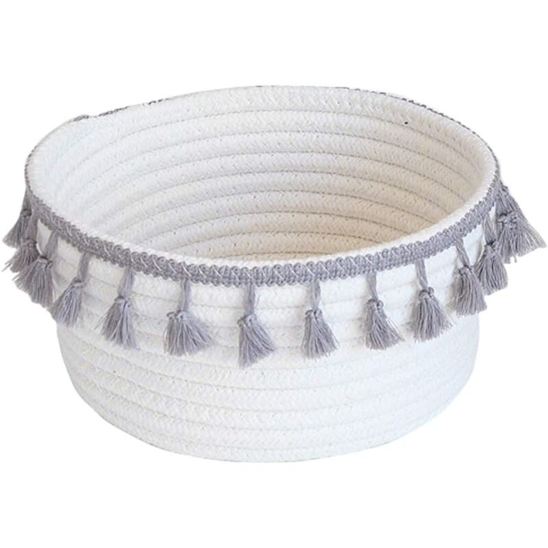 foto del prodotto alovez cesto portaoggetti per neonati, cestino decorativo in corda di cotone naturale, piccolo contenitore, organizer per cameretta, soggiorno,