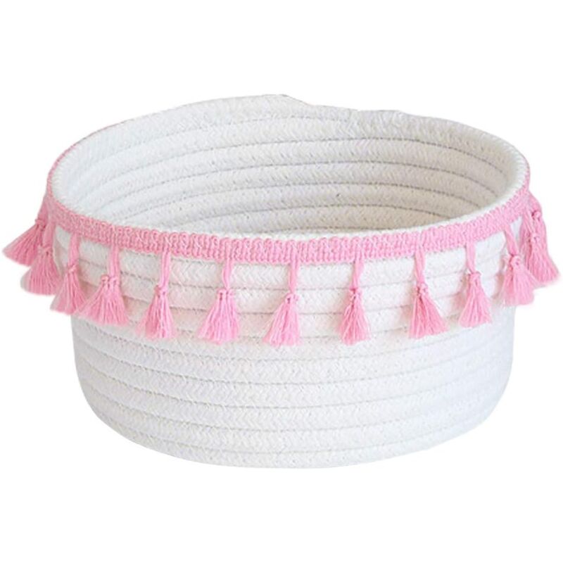 foto del prodotto alovez cesto portaoggetti per neonati, cestino decorativo in corda di cotone naturale, piccolo contenitore, organizer per cameretta, soggiorno,
