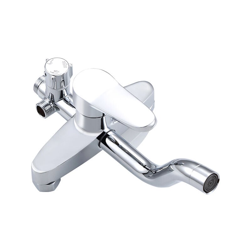 foto del prodotto alovez colonna doccia con rubinetto per vasca da bagno a tre funzioni, corpo principale della doccia nascosto, rubinetto multifunzione per acqua