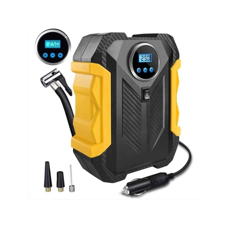 immagine 0 del prodotto alovez compressore d aria portatile per gonfiaggio digitale dei pneumatici, pompa di gonfiaggio dell aria 12v dc con display lcd retroilluminato