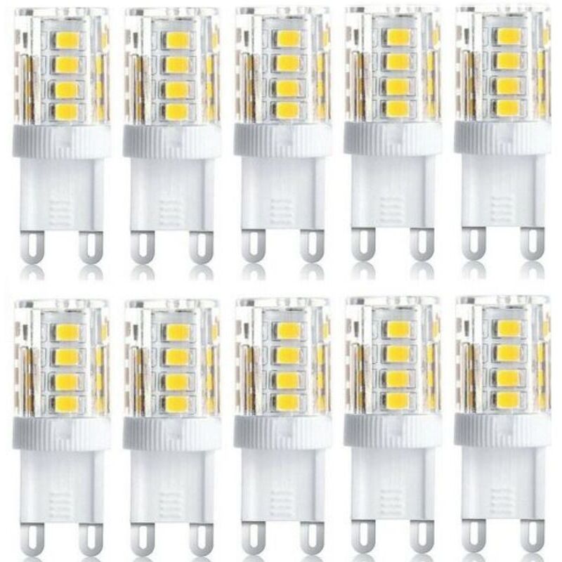 foto del prodotto alovez confezione da 10 faretti led, luce decorativa led, lampadina led g9, 5 w bianco caldo bianco freddo, lampadine led a risparmio energetico,