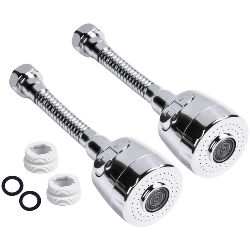 foto del prodotto alovez confezione da 2 prolunghe per rubinetto da cucina a risparmio idrico, adattatore per rubinetto girevole a 360 , 2 uscite acqua