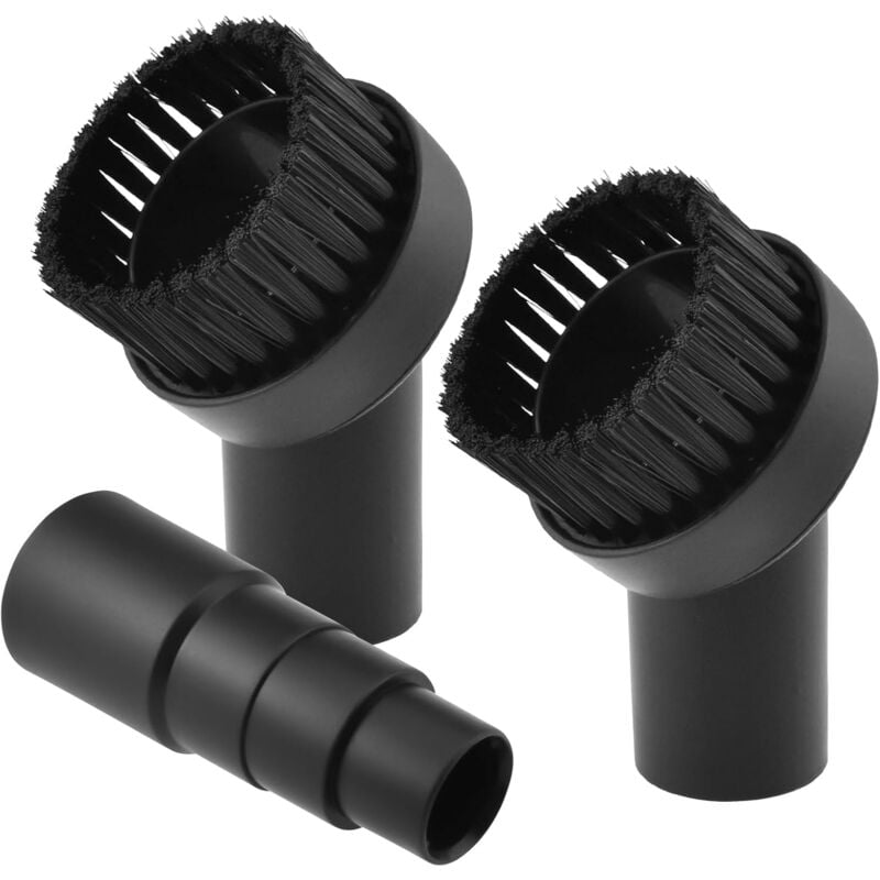 foto del prodotto alovez confezione da 2 spazzole rotonde nere per aspirapolvere, spazzola universale antipolvere da 25 mm con adattatore a quattro strati per la