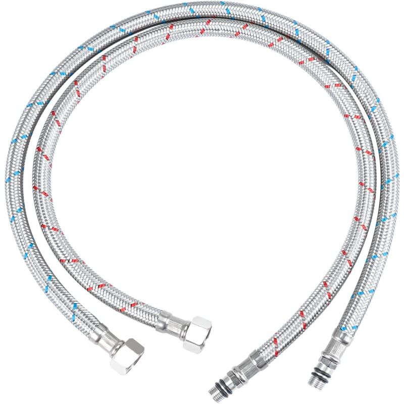 foto del prodotto alovez confezione da 2 tubi flessibili, tubi flessibili di collegamento del rubinetto da 60 cm 23,6 pollici, tubo flessibile g3 8 x m10, tubi di
