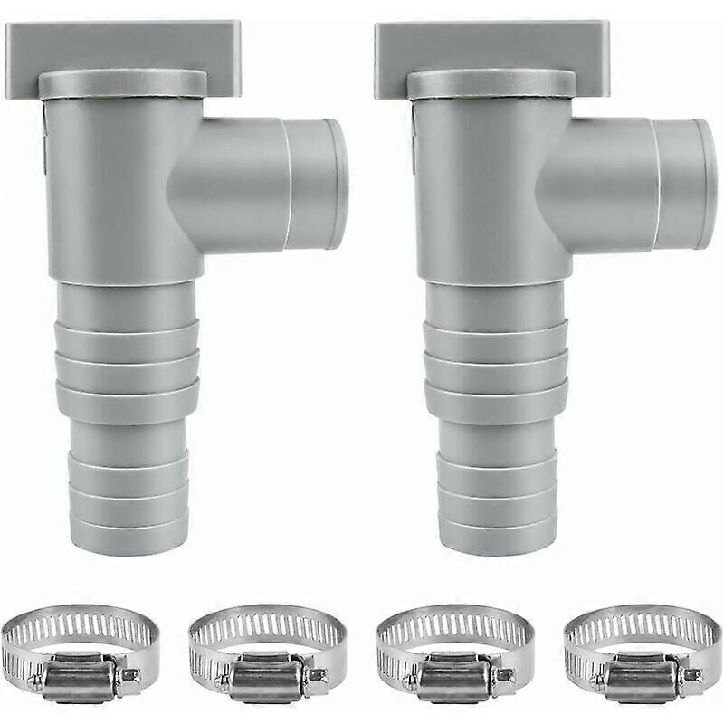 foto del prodotto alovez confezione da 2 valvole di intercettazione per piscina da 32 mm con 4 fascette stringitubo, accessori per la manutenzione di piscine fuori