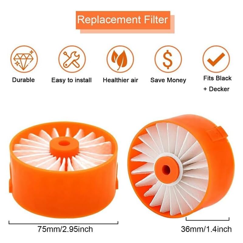 foto del prodotto alovez confezione da 4 elementi filtranti per accessori per aspirapolvere senza fili black decker bsv2020 bsv2020g bsv2020wapb