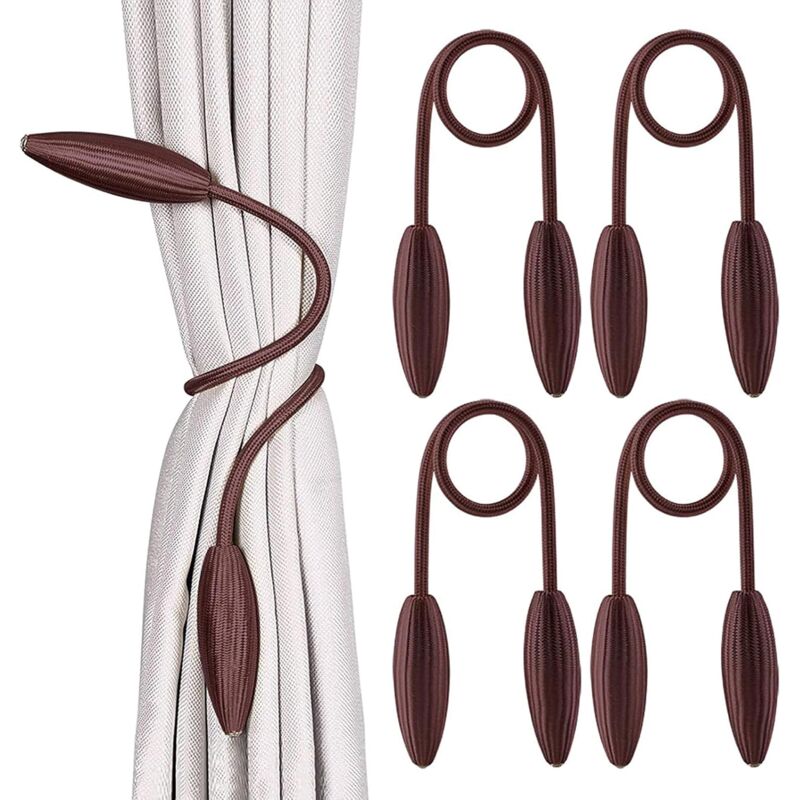 foto del prodotto alovez confezione da 4 fermatende magnetici, fibbia magnetica intrecciata per tende per la casa