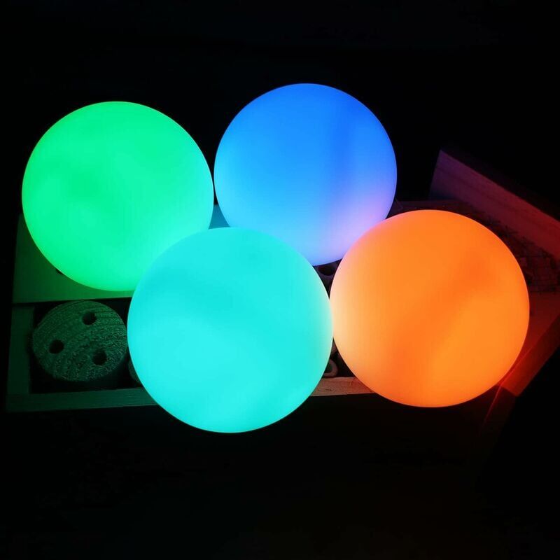 foto del prodotto alovez confezione da 4 luci galleggianti per piscina, luci a sfera a led impermeabili ip68, luci a led rgb che cambiano colore con 16 luci per