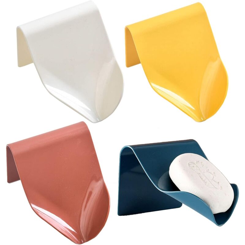 foto del prodotto alovez confezione da 4 portasapone drenanti per doccia, bagno, vasca da bagno, cucina, portasapone da parete autoadesivo, supporto per telefono