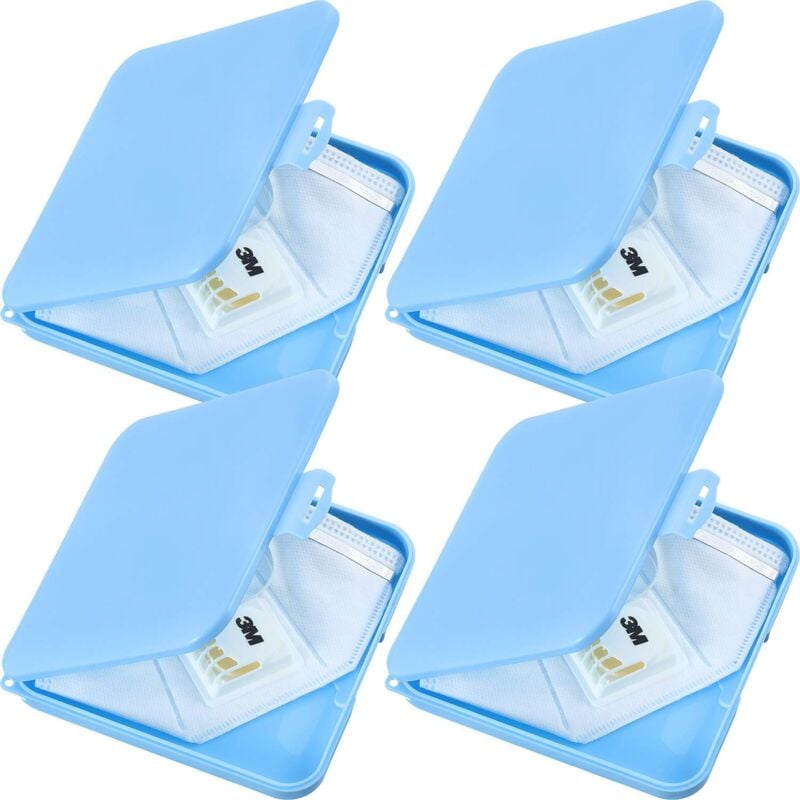 foto del prodotto alovez confezione da 4 scatole portaoggetti portatili per mascherine, custodia in plastica per riporre le mascherine, organizer fai da te con clip