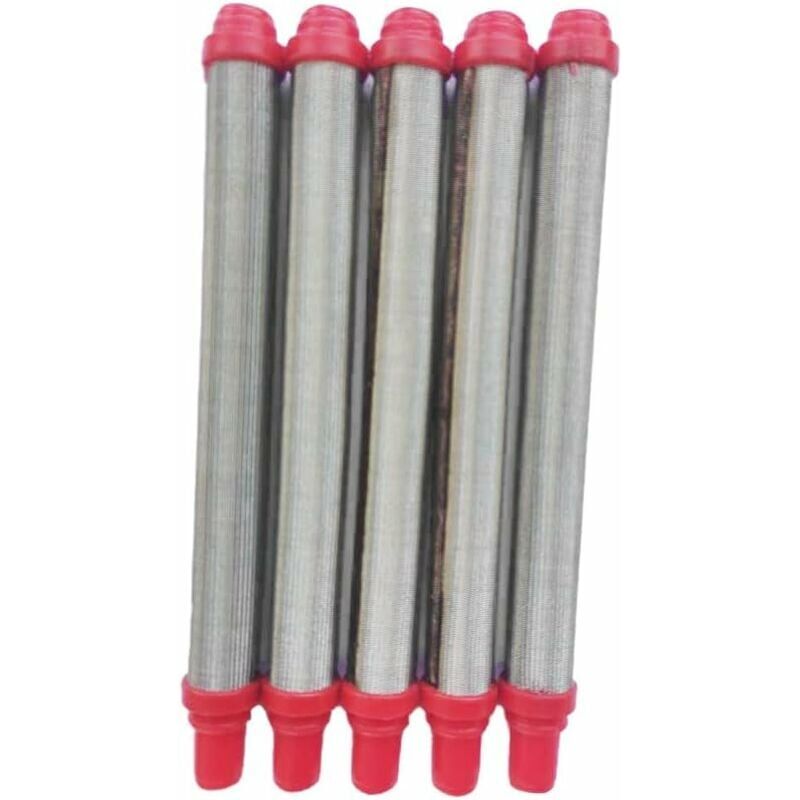 foto del prodotto alovez confezione da 5 filtri a maglie per pistole a spruzzo airless wagner, acciaio inox 304, rosso, 10310,5 mm loy