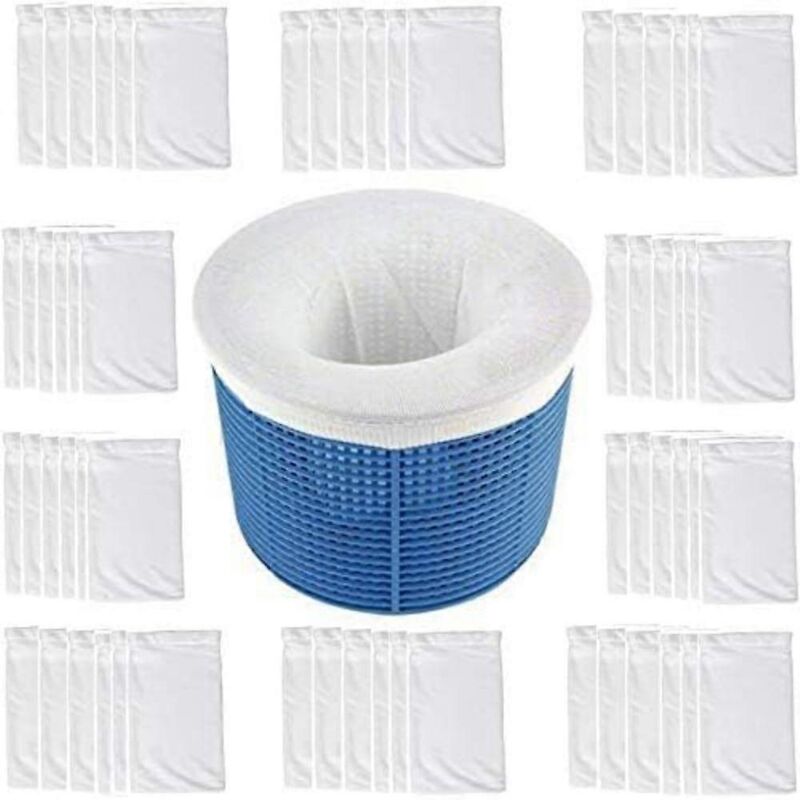foto del prodotto alovez confezione da 50 calze per skimmer da piscina accessori per filtri, cestini e skimmer da piscina la rete protezione perfetta per