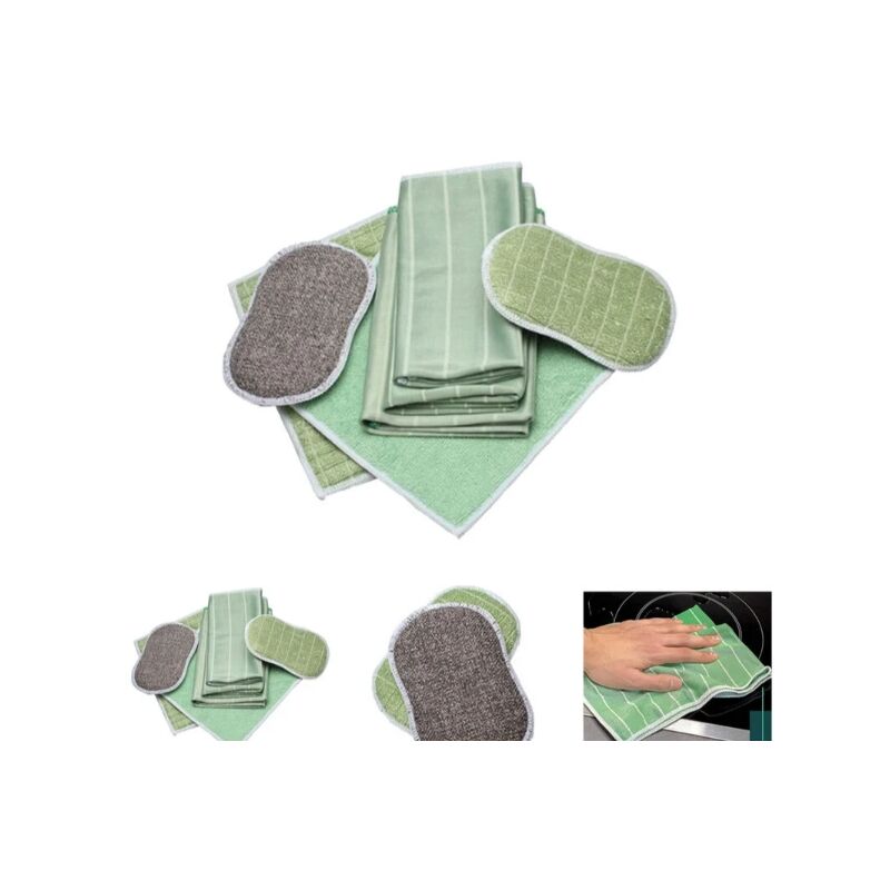 foto del prodotto alovez confezione da 6 panni in microfibra di bamb per finestre, specchi, piastrelle, carrozzeria, microfibra di bamb , vetro, casa, bagno