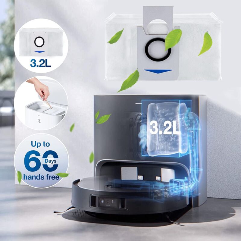 foto del prodotto alovez confezione da 8 sacchetti per aspirapolvere accessori per ecovacs deebot x1 omni x1 e omni t20 omni, accessori di ricambio per