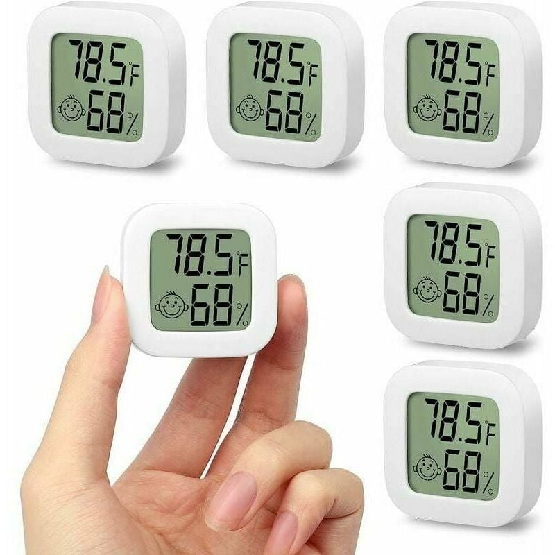 foto del prodotto alovez confezione da mini termometro igrometro lcd portatile per temperatura e umidit interna, alta precisione, 58 158 , 10 99 rh, sensore di