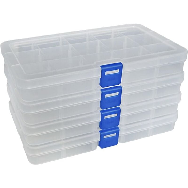 foto del prodotto alovez contenitore per utensili in plastica con scomparto regolabile, scatola per assortimento di gioielli