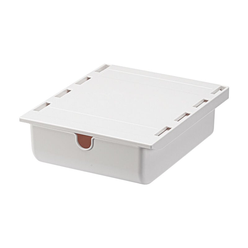 foto del prodotto alovez contenitore portaoggetti sotto il tavolo, contenitore portaoggetti invisibile, organizer per cassetti, contenitore portautensili, espandibile