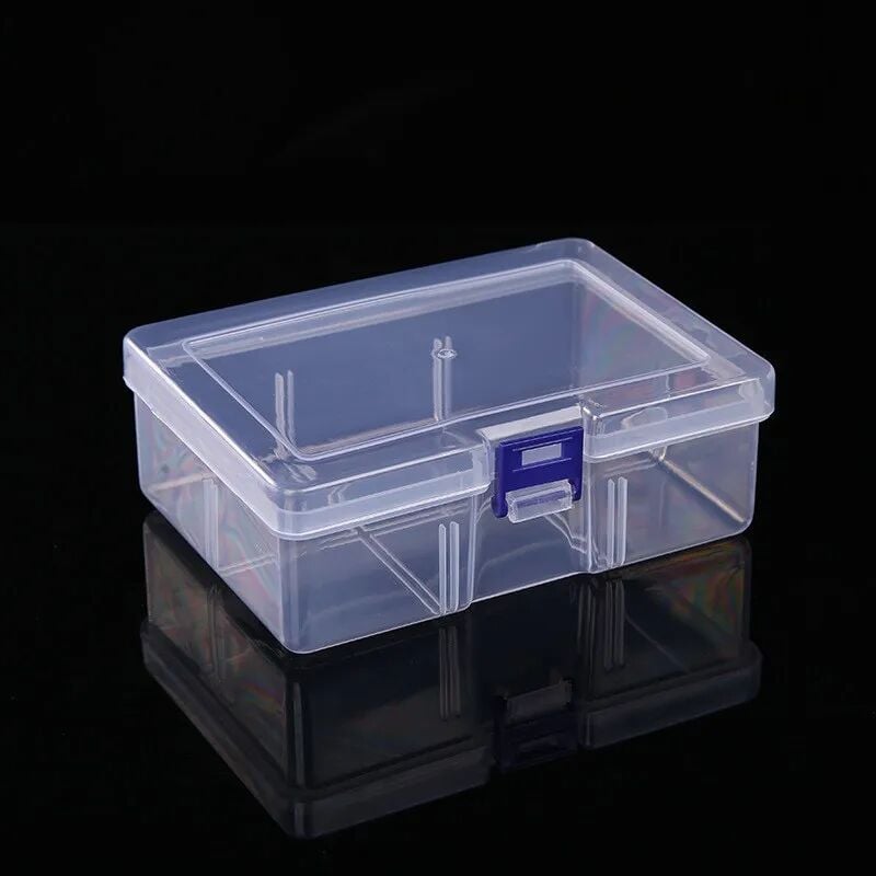 foto del prodotto alovez contenitore rettangolare in plastica trasparente con coperchio, per la conservazione di cosmetici e altri oggetti.