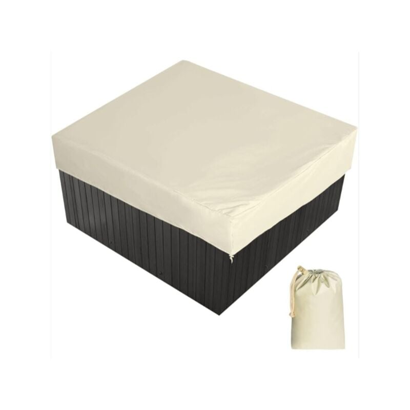 foto del prodotto alovez copertura per spa da esterno, impermeabile, quadrata, per vasca idromassaggio, in tessuto di poliestere 190t, antipolvere e anti uv, con