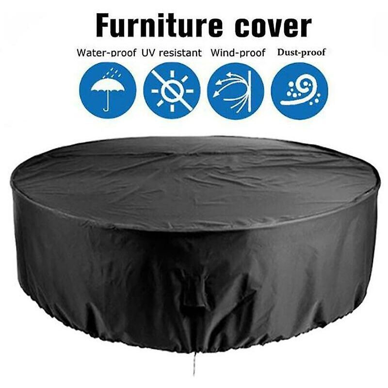 foto del prodotto alovez coperture per mobili da giardino, copertura impermeabile per tavolo rotondo, copertura resistente, tela resistente ai raggi uv, antipolvere,