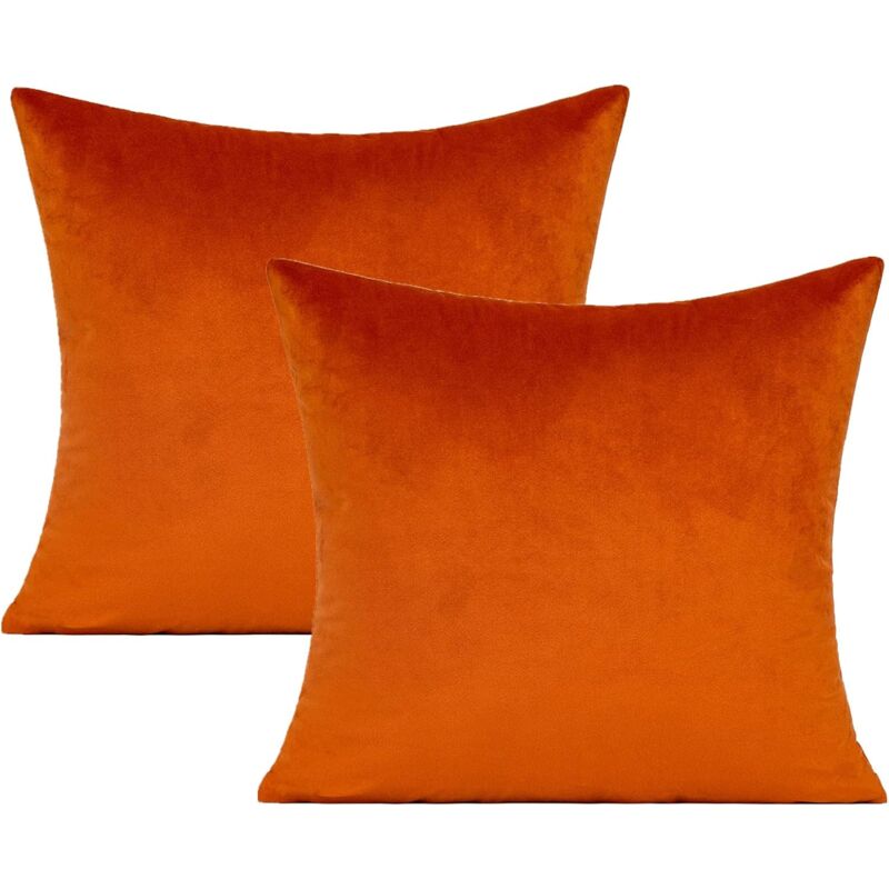 foto del prodotto alovez copricuscini per il ringraziamento in velluto arancione bruciato e copricuscini decorativi, 45x45 cm