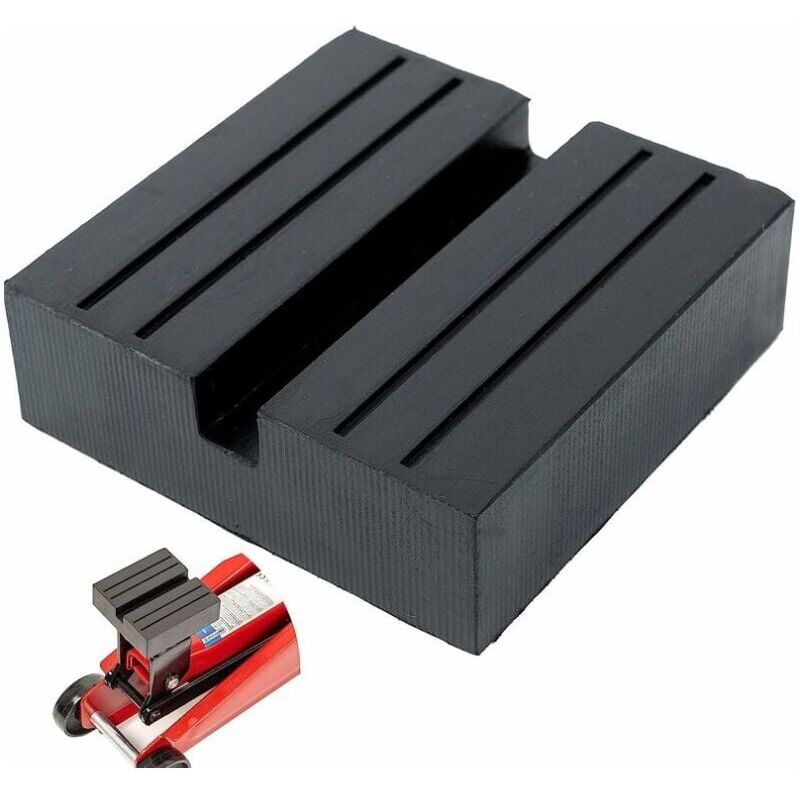 foto del prodotto alovez cric universale in gomma cuboide 75x75x25 mm superficie di contatto per tutte le auto fino a 3,5 tonnellate cuscinetto cric antiscivolo per
